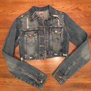 CELLO❤️Distressed Crop Denim Jacket Size M (Girls)